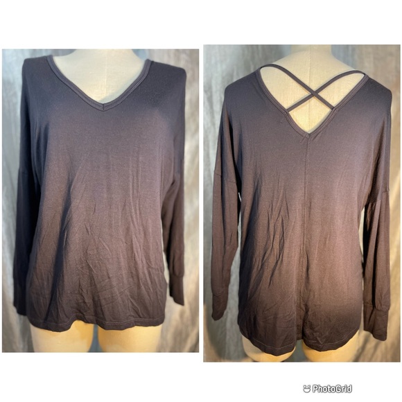 Jaida Double Stripe Long Sleeve Top Choc